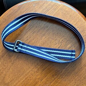 Polo by Ralph Lauren Navy and Light Blue Striped Canvas Kids Belt